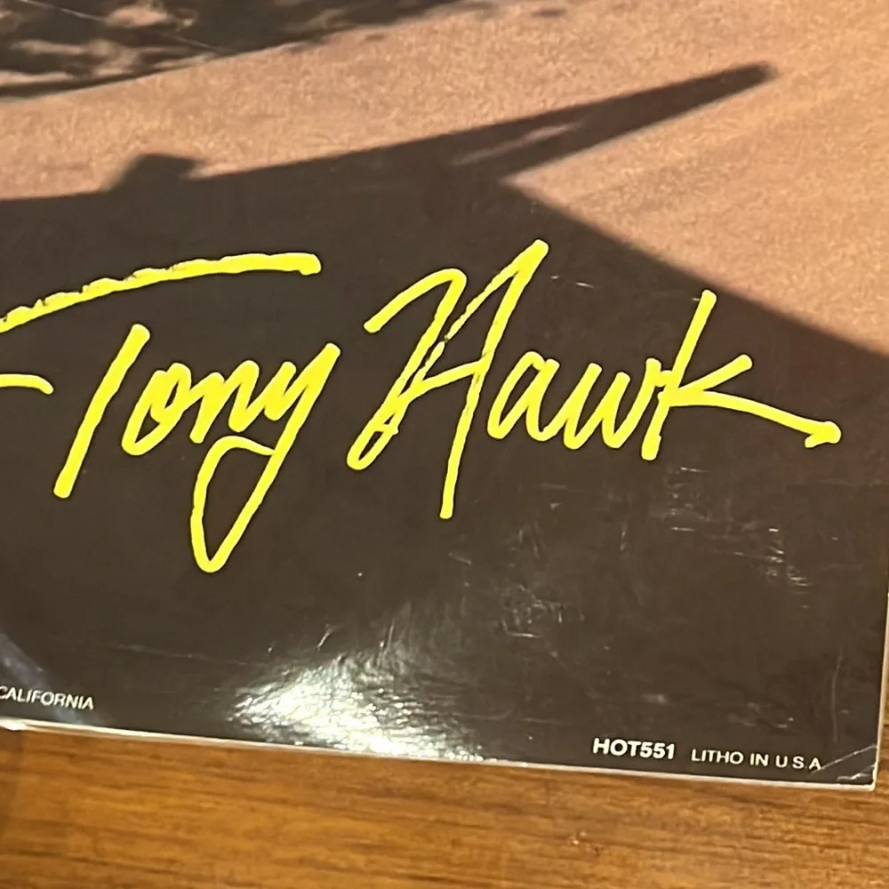 Tony Hawk Vintage 1988 Litho in USA poster 36”x11.75” Tracker skate skateboard